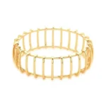 BRACELETE BANHO OURO 18K TELADO VERTICAL VASADO LISO