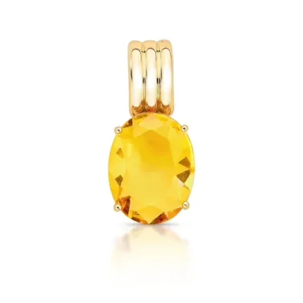 PINGENTE BANHO OURO 18K GOTA GALERIA ALTA ZIRCONIA LARANJA C/ FECHO