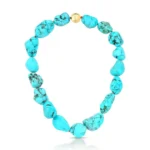 COLAR PEDRA NATURAL HOWLITA TURQUESA 40 CM GRANDE