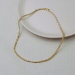 COLAR BANHO OURO 18K RIVIERA CHOKER PONTO LUZ PEQ