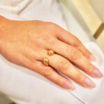 Anel Banho Ouro 18k Regulavel Oval Aberto Haste lisa Formado U Tam 18