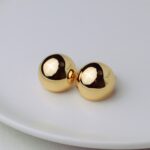 Brinco Banho Ouro 18k Meia Esfera Lisa