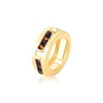 ANEL BANHO OURO 18K TRABALHADO ORGANICO RESINA TARTARUGA ABAULADO TAM 19