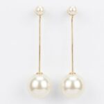 Brinco Banho ouro 18k Orelha Perola Haste flexivel ponta perola