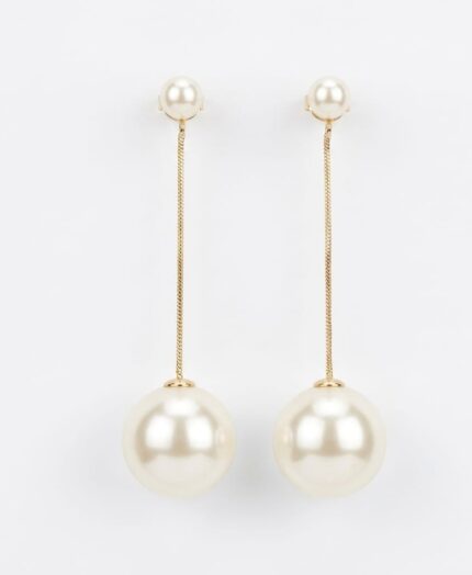 Brinco Banho ouro 18k Orelha Perola Haste flexivel ponta perola