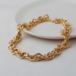 COLAR BANHO OURO 18K ELOS GOTA DUPLAS LISAS OVAIS FECHO BOIA EXTENSOR ELO PORTU LISO